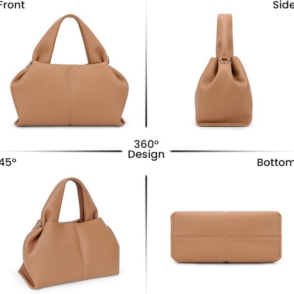 Cloud Pouch Dumpling Clutch Purse Women Tote Shoulder Retro Crossbody Bag with R - Picture 3 of 6